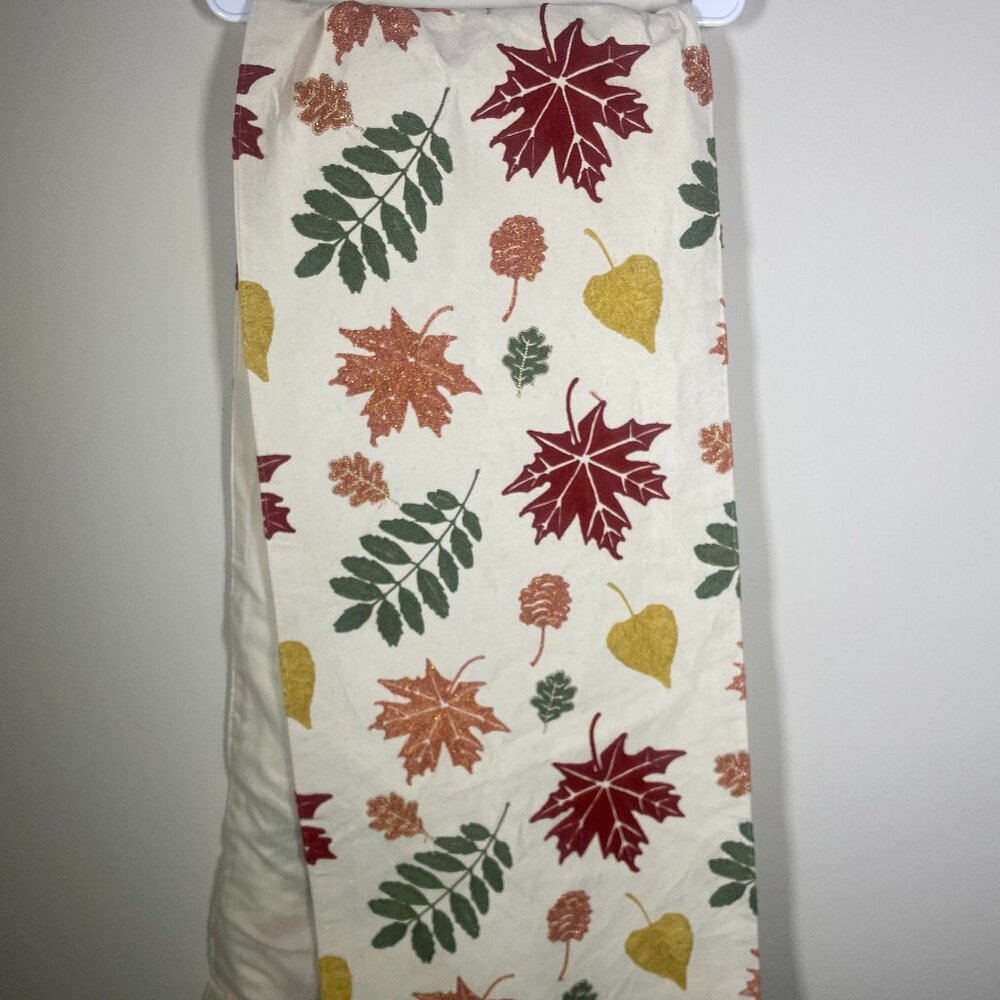 Envogue Embroidered Leaf Print Fall Pattern Table Runner 70" x 15"!